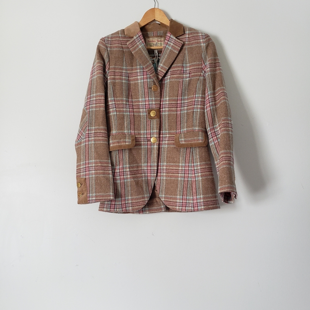 Joules Wiscombe Handwoven Irish Wool Plaid Tweed Jacket 6 NWT Countryside Smythe - Picture 2 of 10